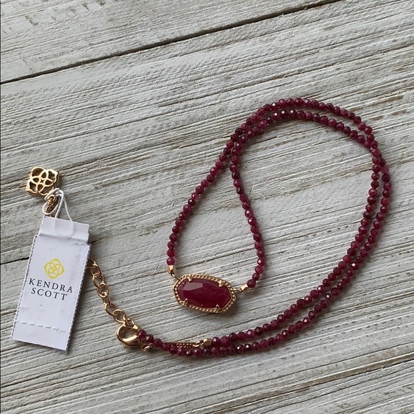 Kendra Scott Jewelry - Kendra Scott Elisa Maroon Jade Necklace NEW